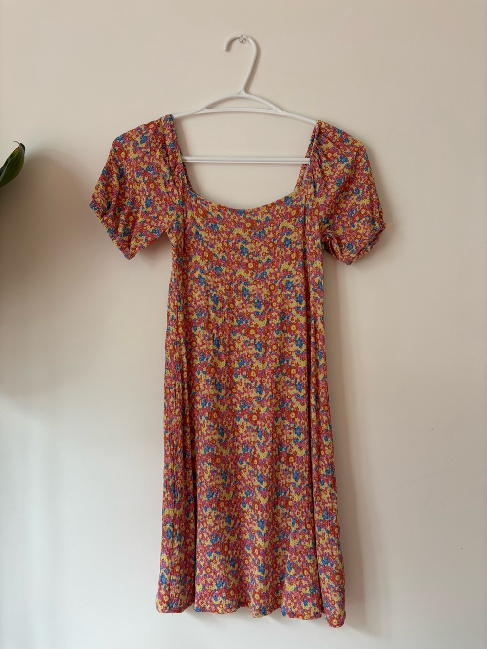 Simons Orange Multi Floral Midi Dress